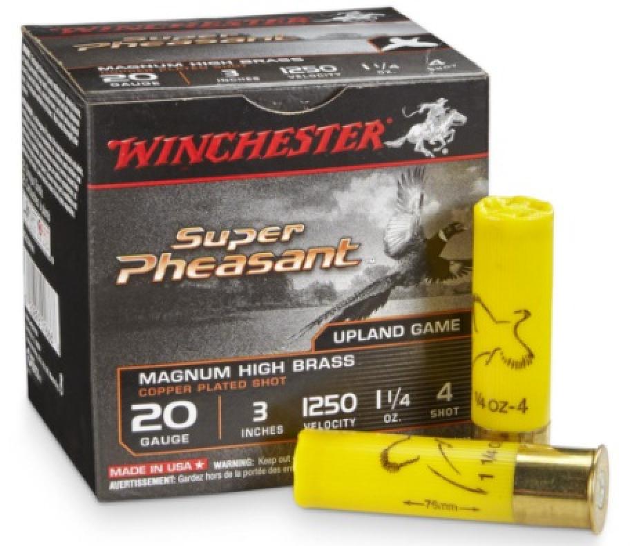Winchester Super Pheasant 20 Gauge 3" 1 1/4 oz #4 Copper Plated Shot