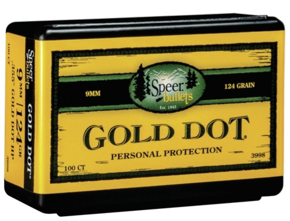 Speer Gold Dot 9mm (355 Diameter) 124 Grain Bonded Jacketed Hollow Point