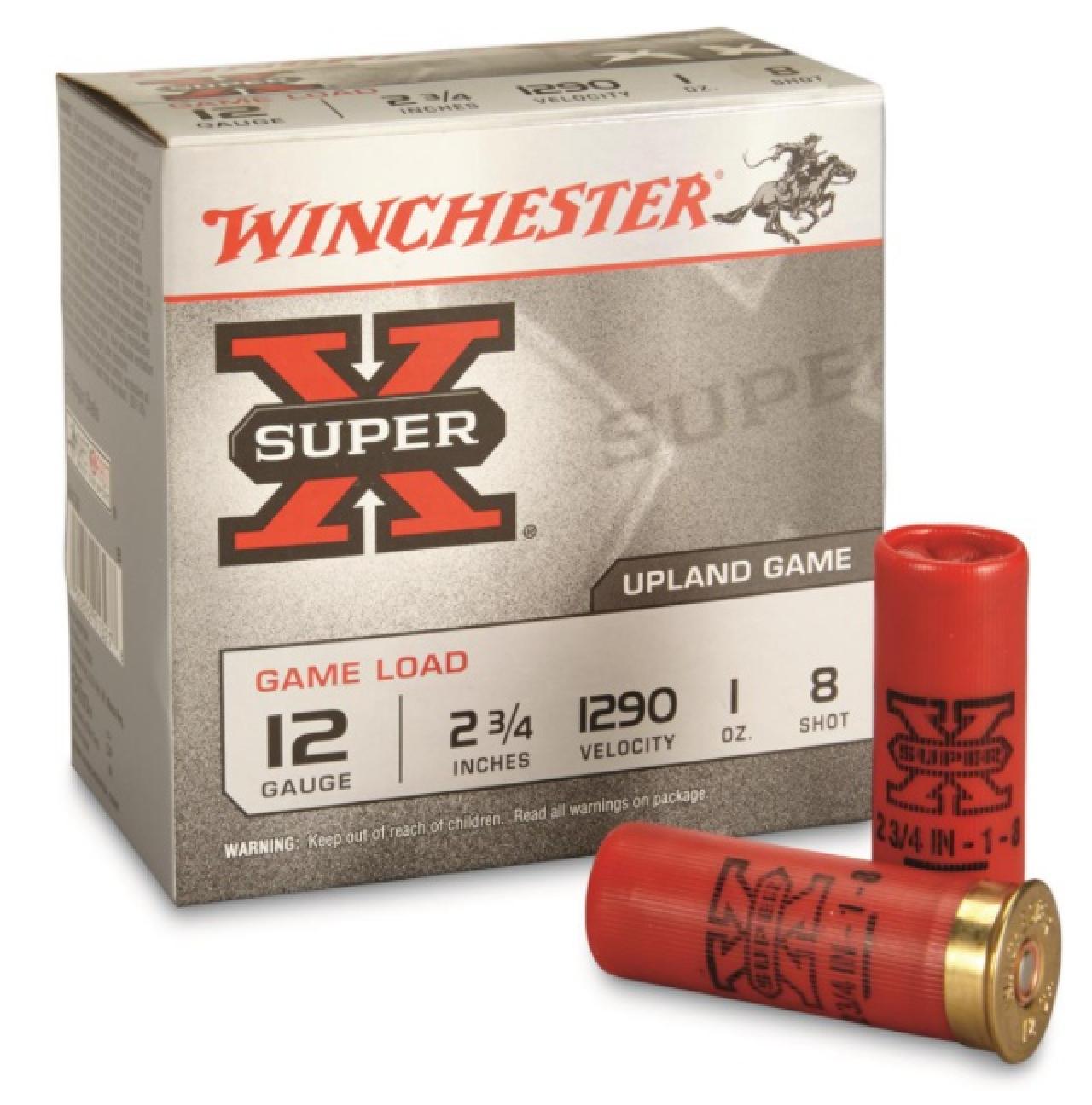 Winchester Super-X Game Load Ammunition 12 Gauge 2-3/4" 1 oz #8 Shot