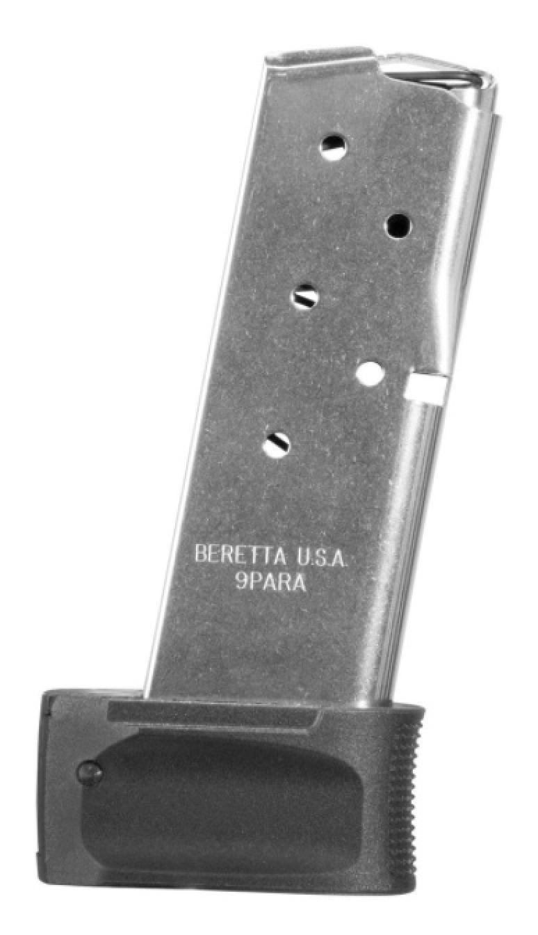 Beretta APX Carry Magazine 9mm Luger 8 Rounds Steel Body Polymer Base Plate Black Finish