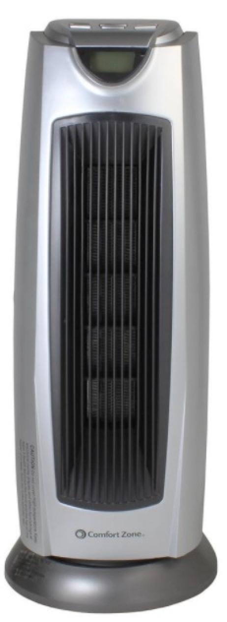 Comfort Zone Oscillating Ceramic Digital Tower Heater with Remote