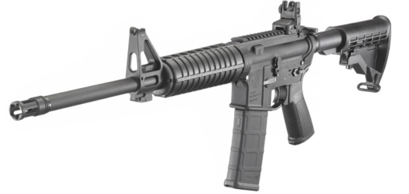 Ruger AR-556® : Standard  Model 08500  5.56 NATO - Autoloading Rifle Angled Up