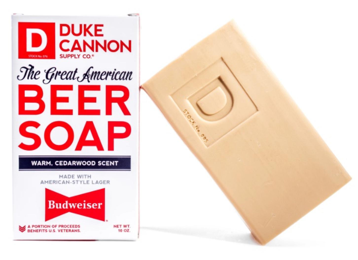 Duke Cannon Great American Beer Soap - Made with Budweiser