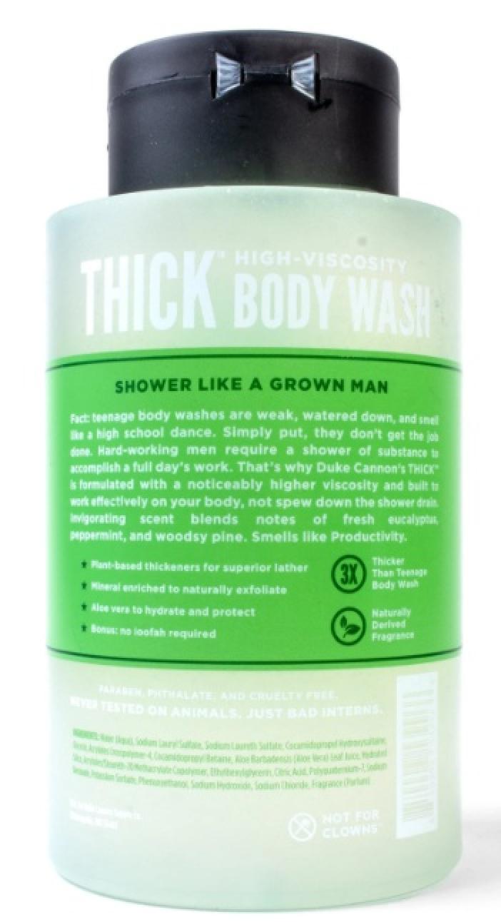 Duke Cannon Thick High-Viscosity Body Wash - Productivity