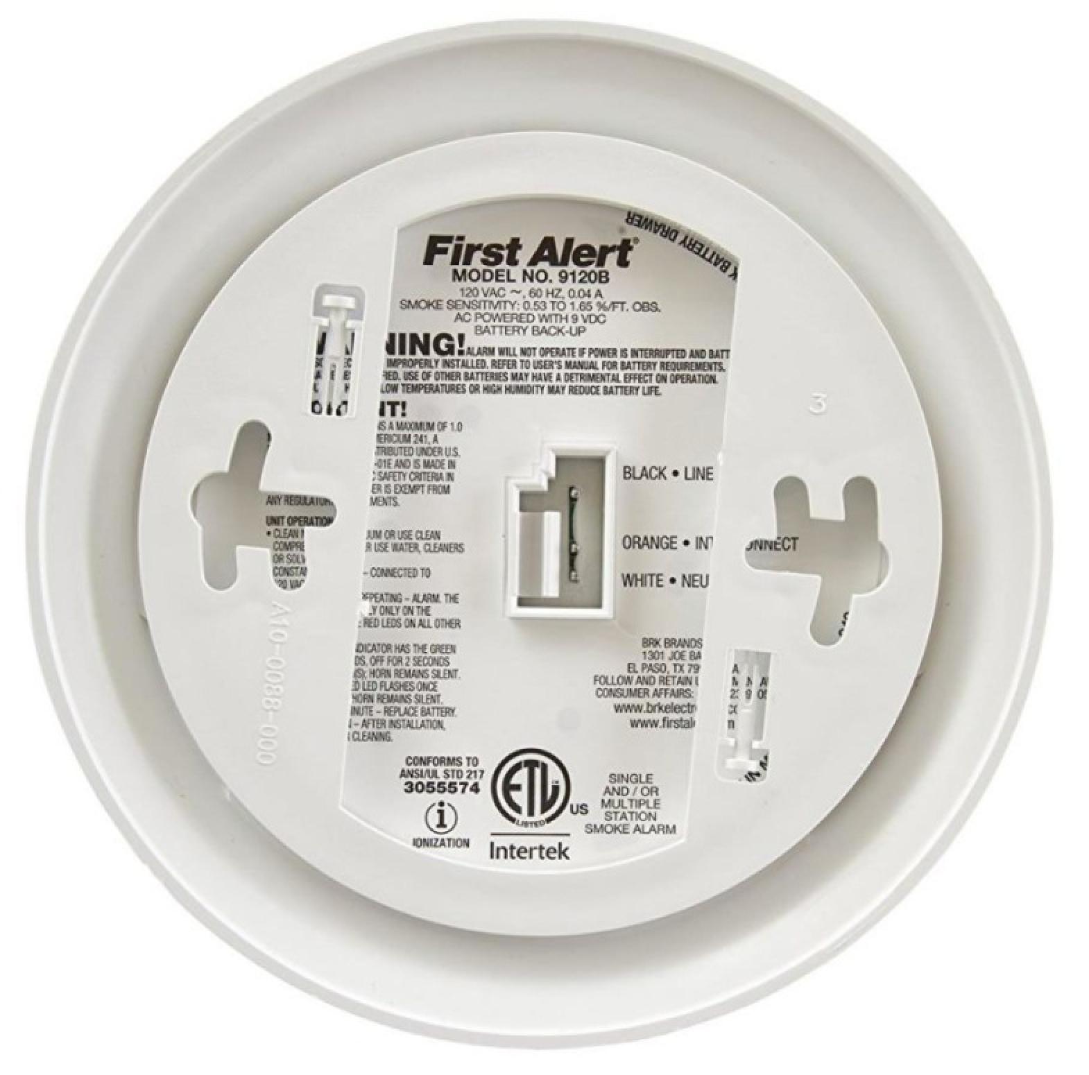 First Alert Hardwired Smoke Alarm with Battery Backup