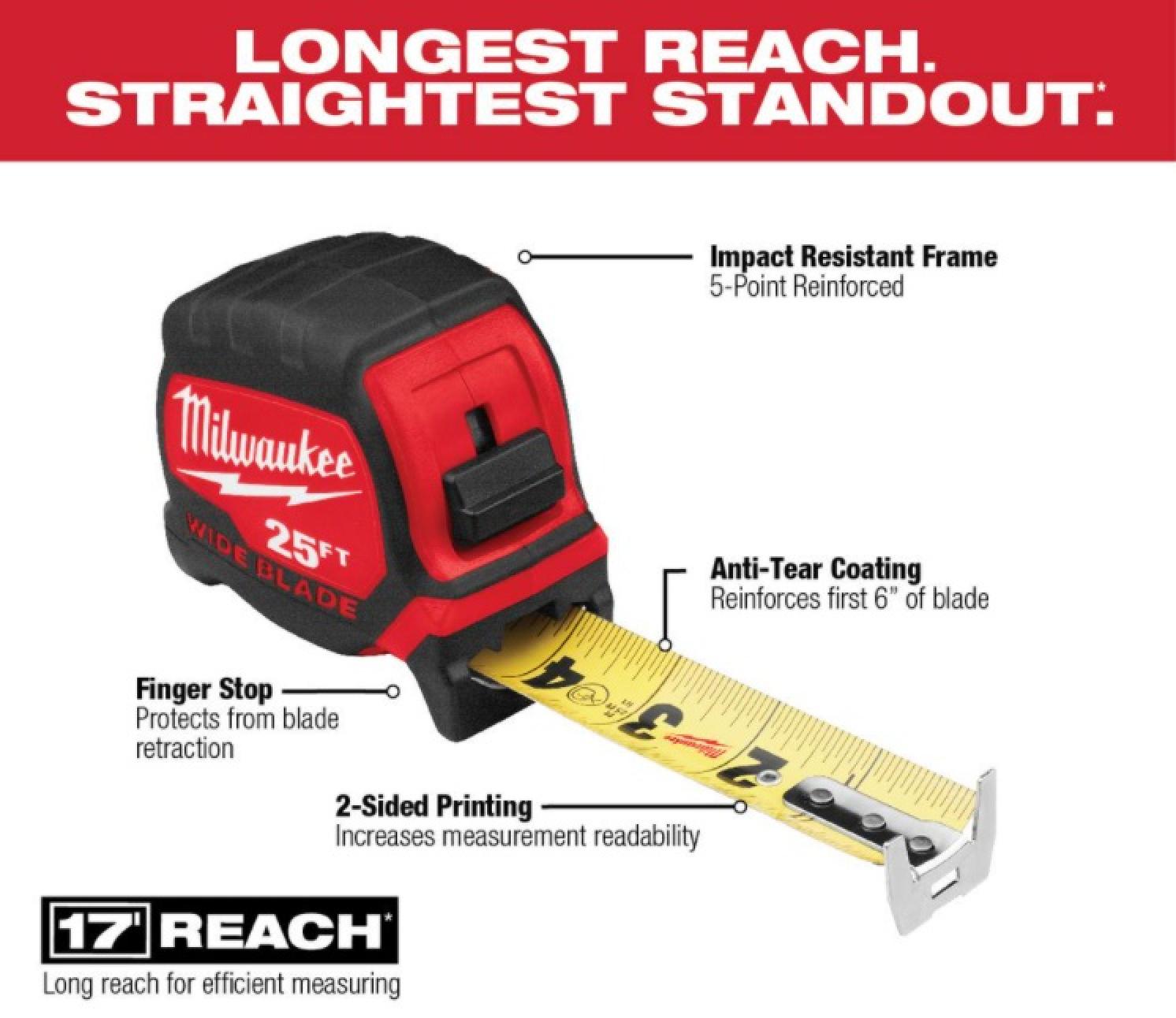 Milwaukee 25ft Wide Blade Tape Measure