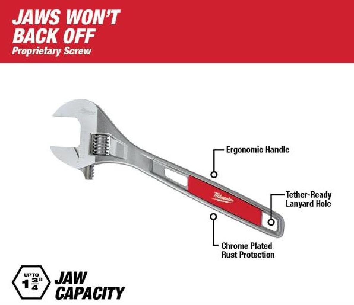 Milwaukee Adjustable Wrench 15 in