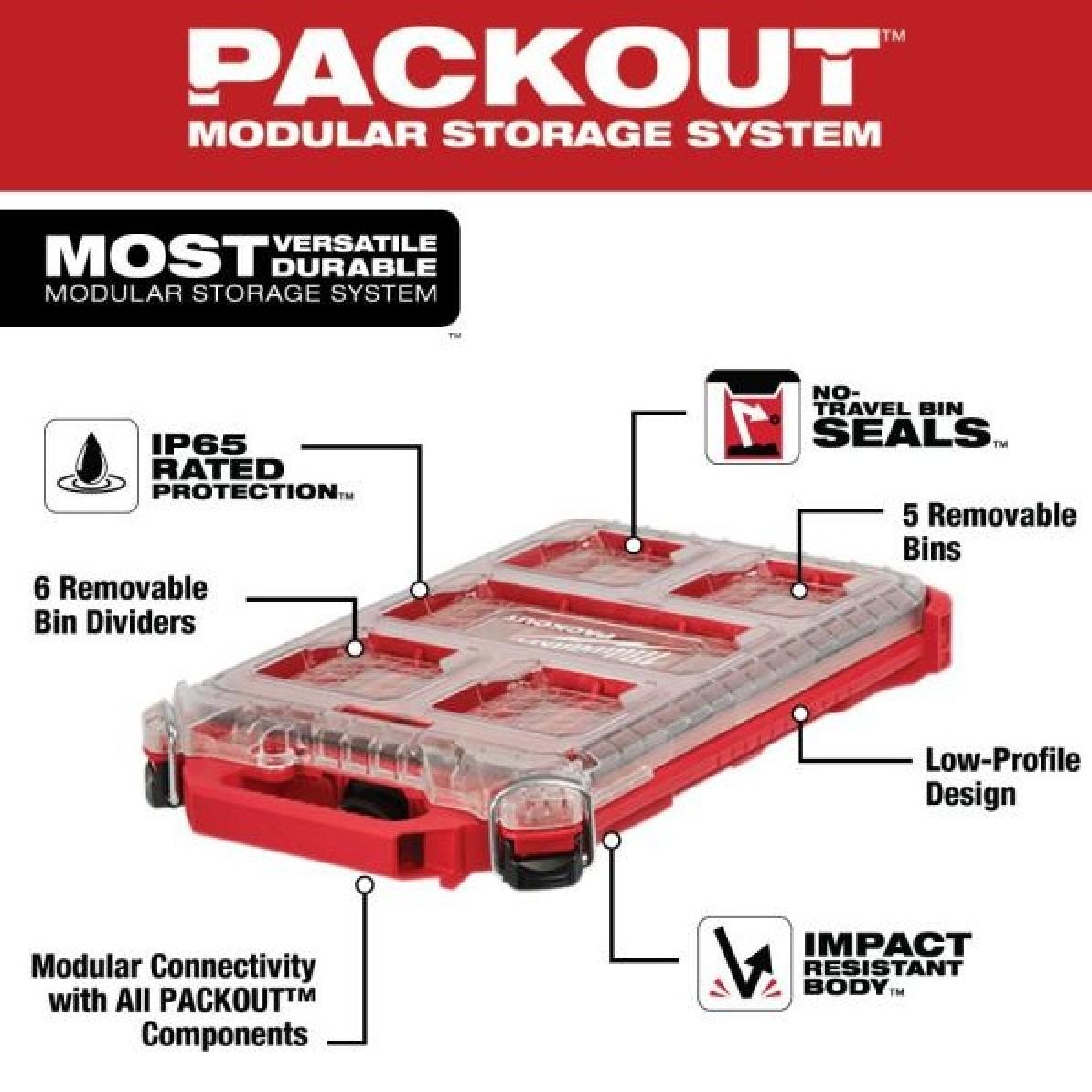 Milwaukee PACKOUT™ Low-Profile Compact Organizer
