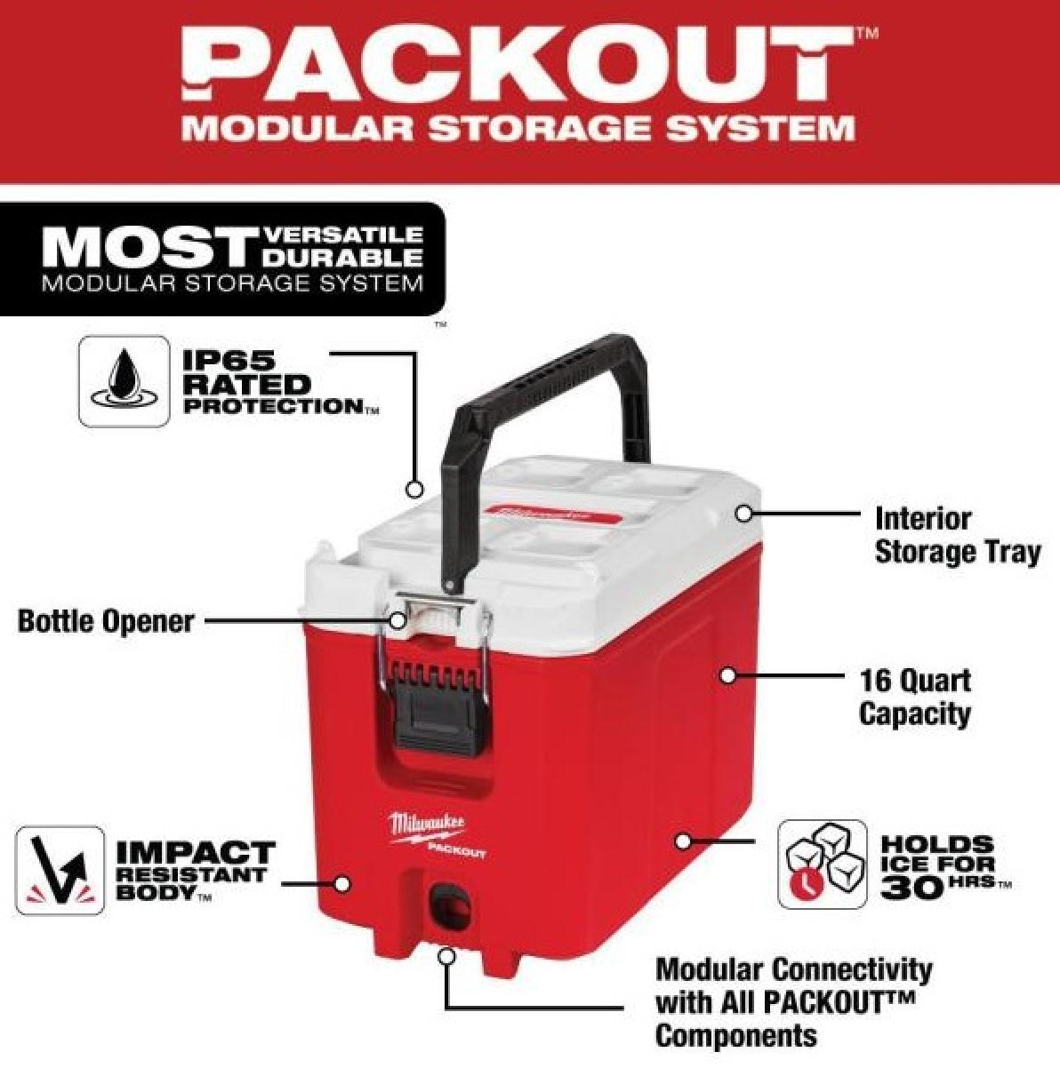 Milwaukee PACKOUT™ 16QT Compact Cooler