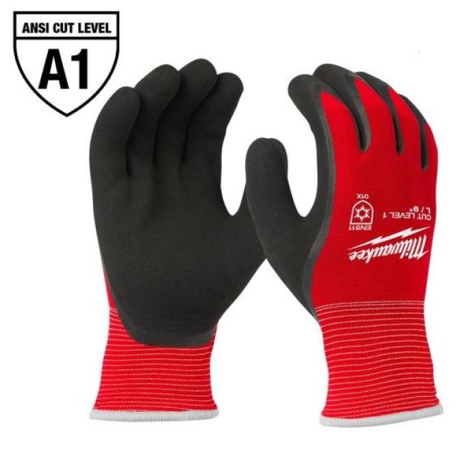 Milwaukee Level 1 Cut Resistant Insulated Winter Dipped Work Gloves L