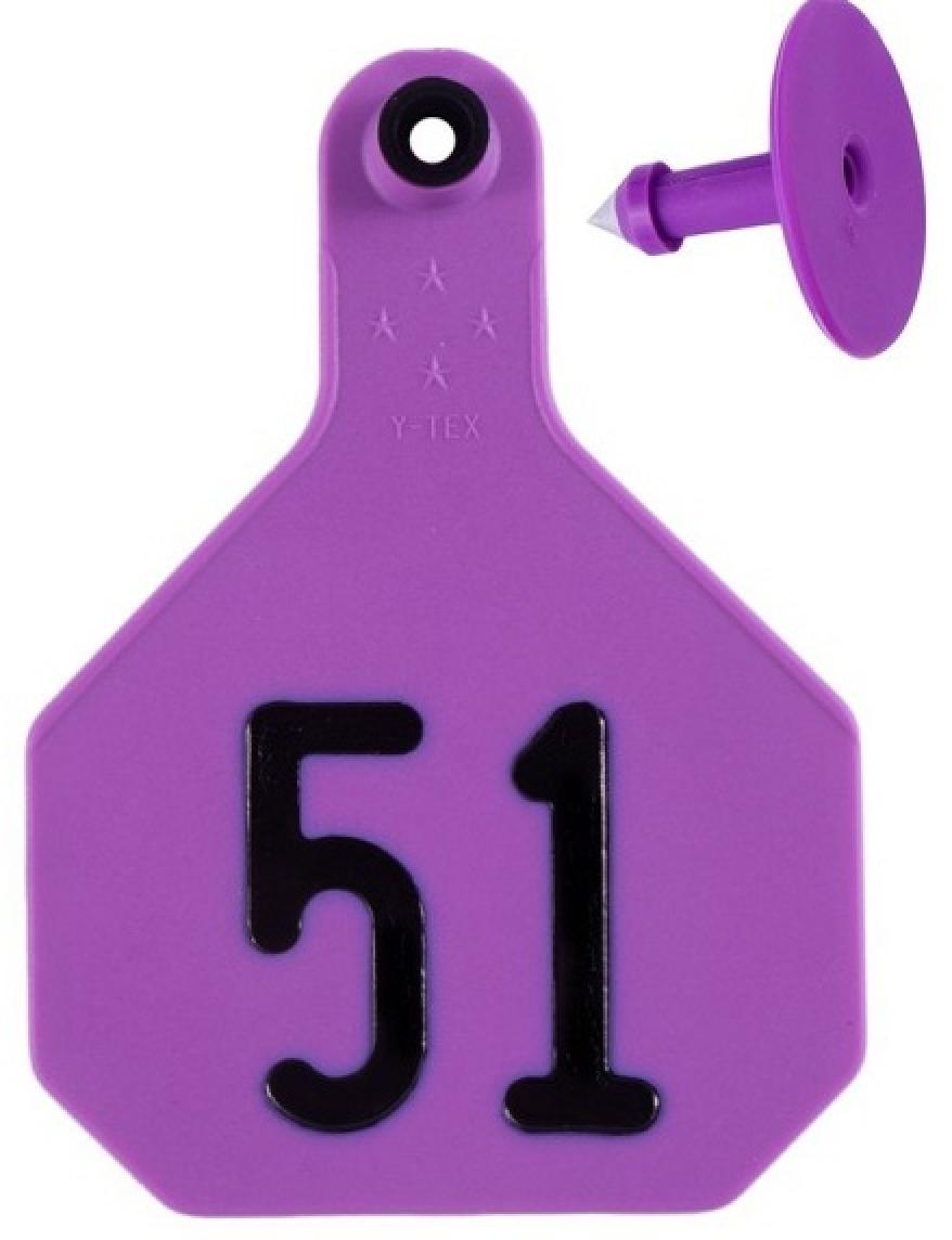 Y-Tex 4-Star Numbered Ear Tags Large #51-75