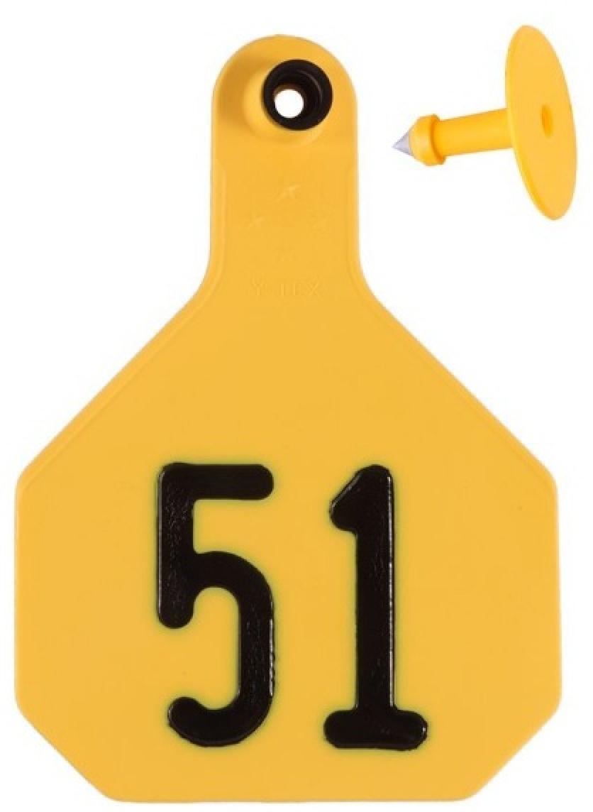 Y-Tex 4-Star Numbered Ear Tags Large #51-75