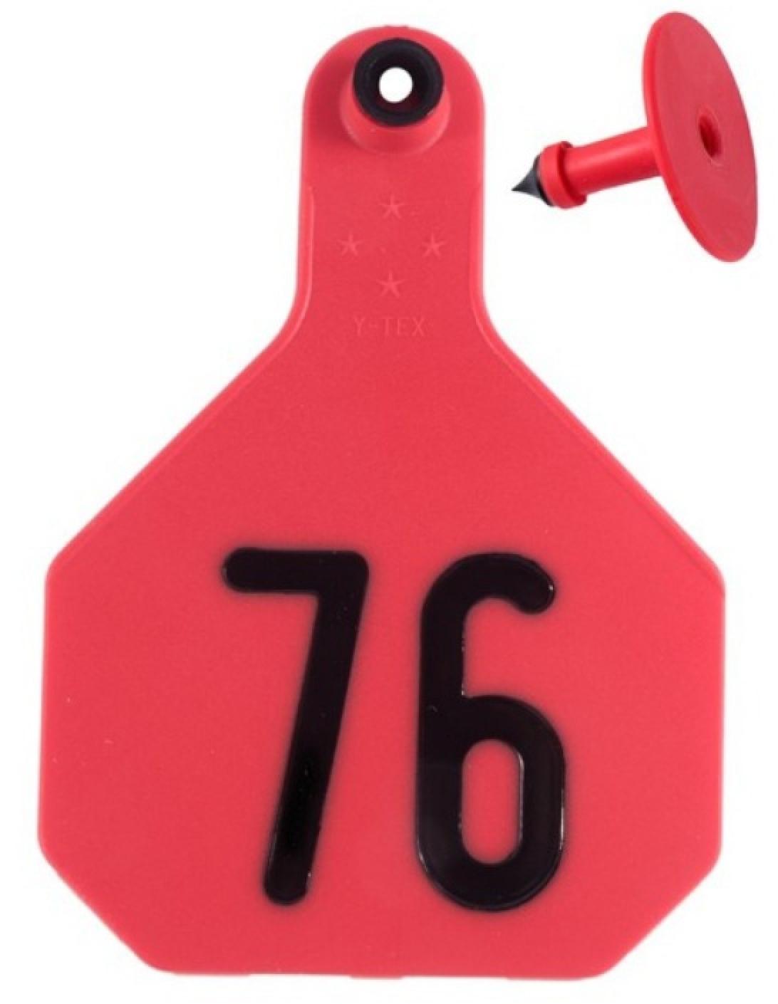 Y-Tex 4-Star Numbered Ear Tags Large #76-100