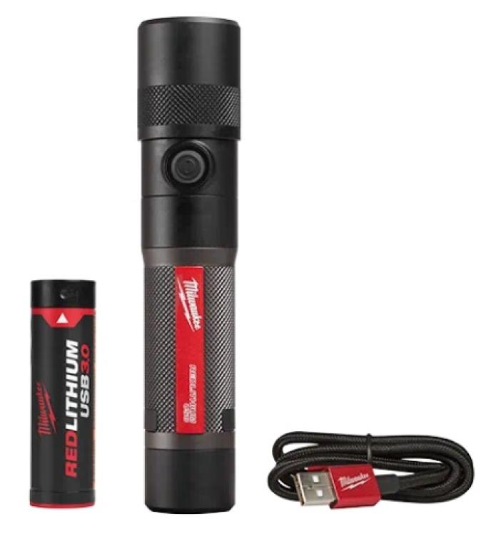 Milwaukee USB Rechargeable 1100 Lumen Twist Focus Flashlight