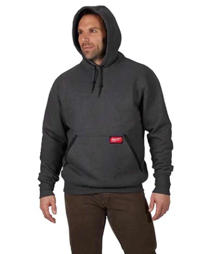 Milwaukee Heavy Duty Pullover Hoodie Gray Front
