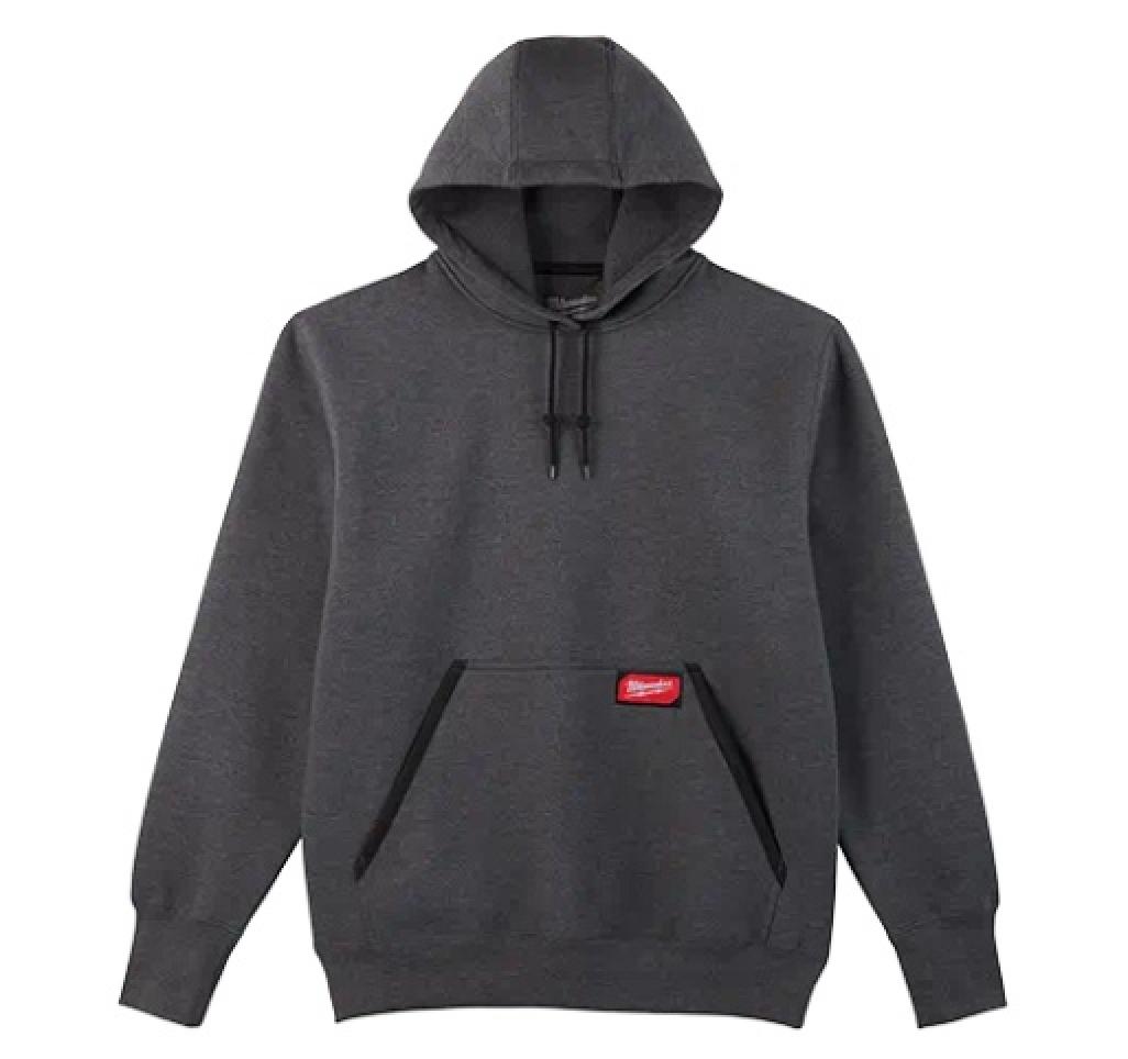 Milwaukee Heavy Duty Pullover Hoodie Gray Laying Flat