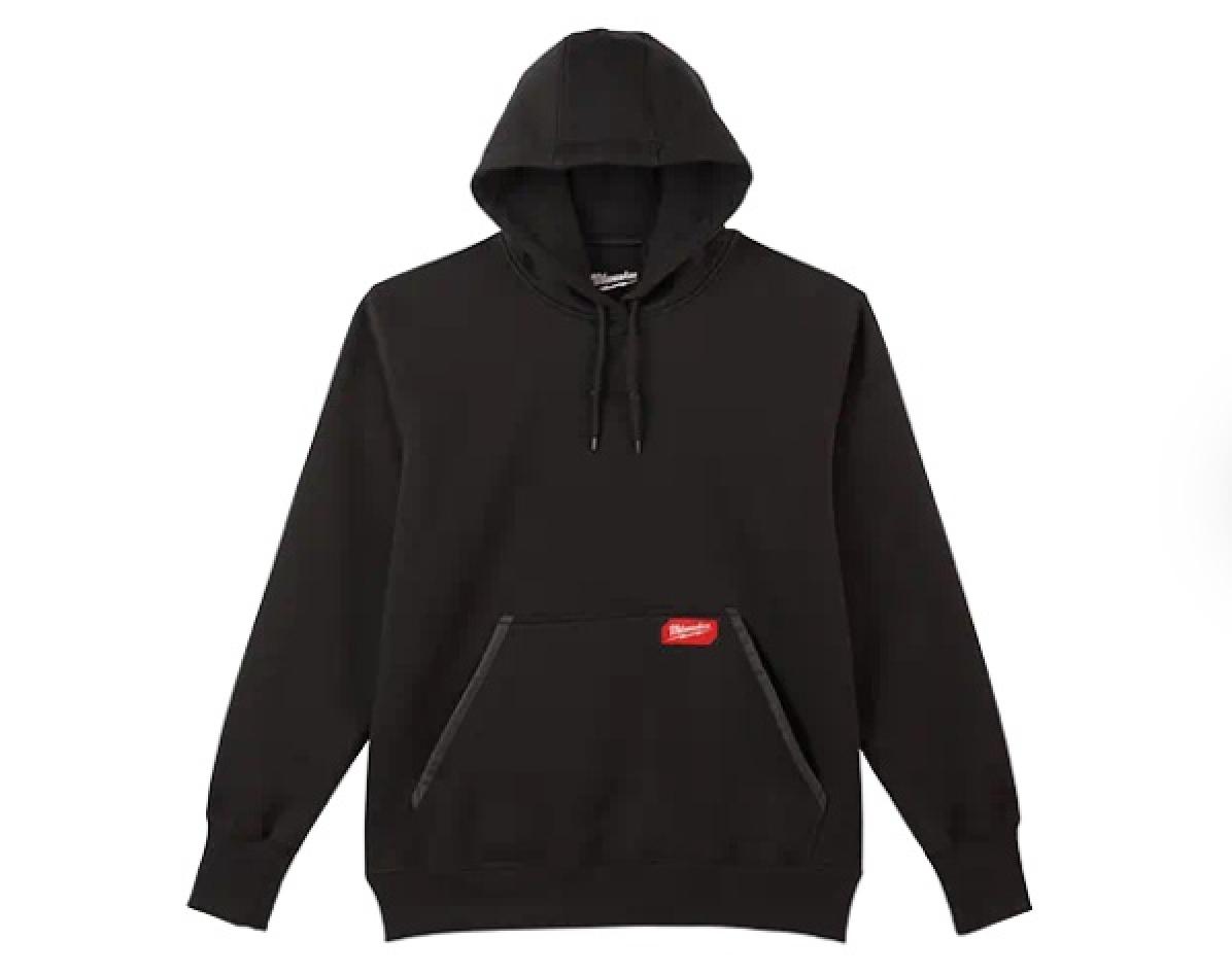 Milwaukee Heavy Duty Pullover Hoodie Black Laying Flat