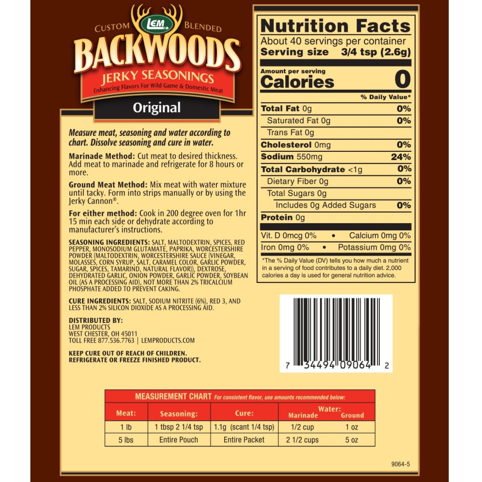 LEM Backwoods Original Jerky Seasonings 5lbs