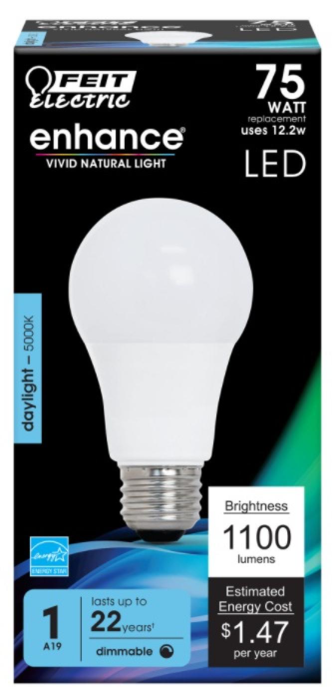Feit Electric LED 75 Watt Equivalent 1100 Lumen Daylight Dimmable Light Bulb