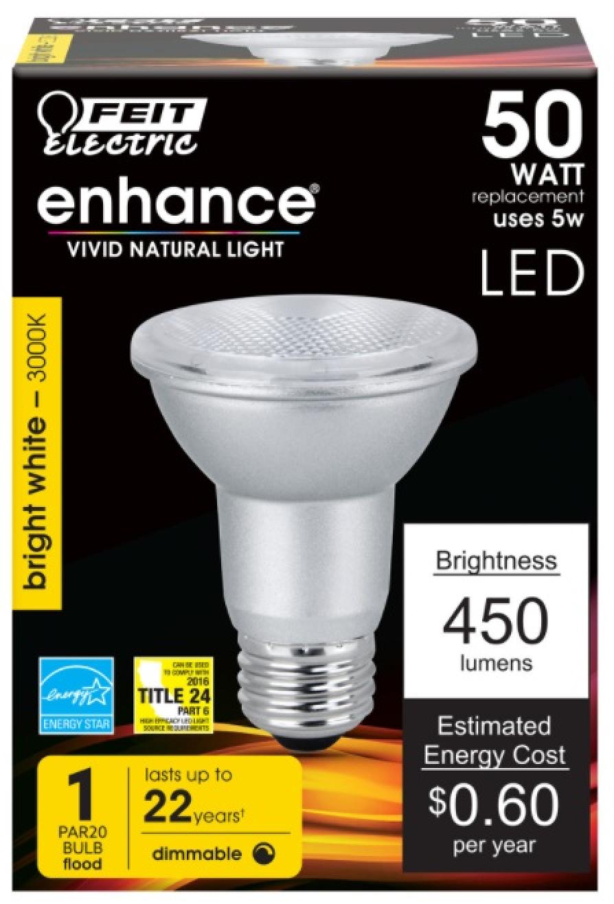 Feit Electric LED 50 Watt Equivalent 450 Lumens Dimmable Flood Light Bulb