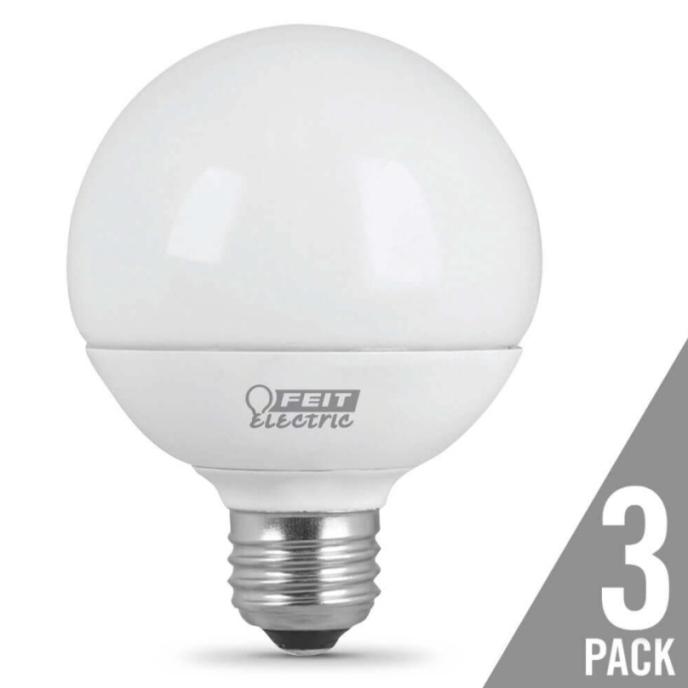 Feit Electric LED 60 Watt Equivalent 650 Lumen G25 Non-Dimmable Light Bulb (3 Pack)