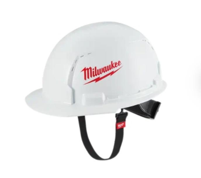 Milwaukee Hard Hat Chin Strap Attached to Hard Hat