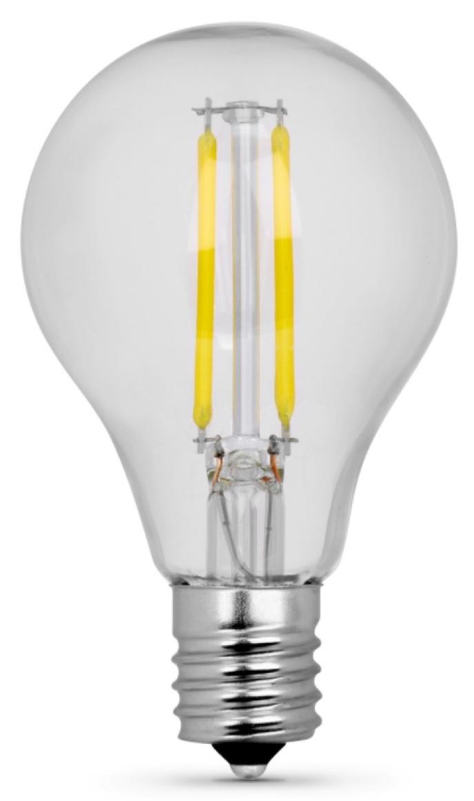 Feit Electric LED 40 Watt Equivalent 300 Lumen A15 Dimmable Candelabra Light Bulb (2 Pack)
