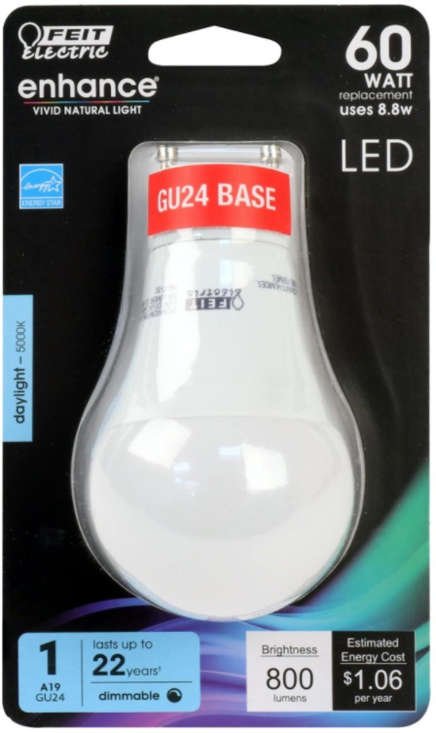 Feit Electric LED 60 Watt Equivalent 800 Lumen GU24 Daylight Dimmable Light Bulb