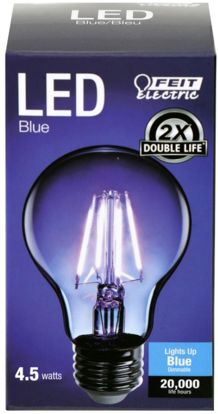 Feit Electric LED 40 Watt Equivalent 350 Lumen Clear Glass Blue Light Bulb