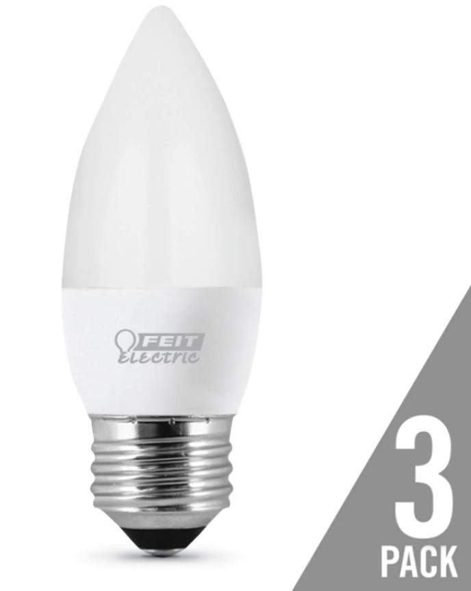 Feit Electric LED 40 Watt Equivalent 300 Lumen Non-Dimmable Light Bulb (3 Pack)