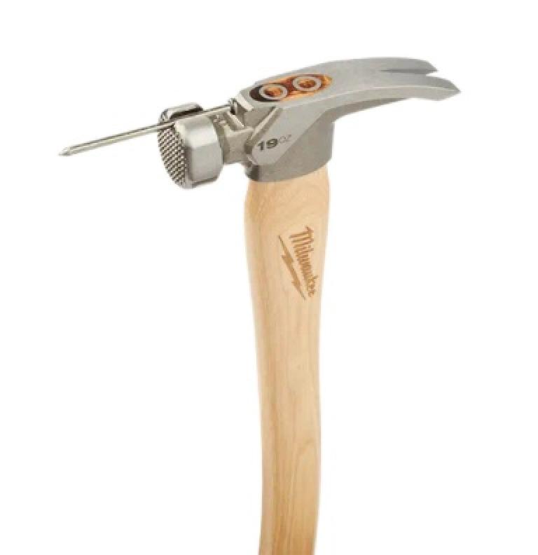 Milwaukee 19oz Milled Face Hickory Handle Framing Hammer Head