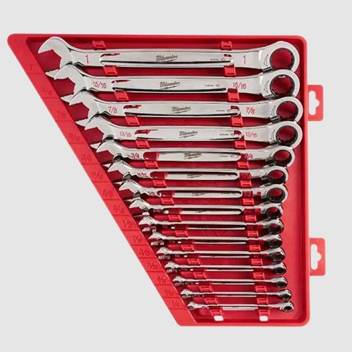 Milwaukee 15pc SAE Ratcheting Combination Wrench Set