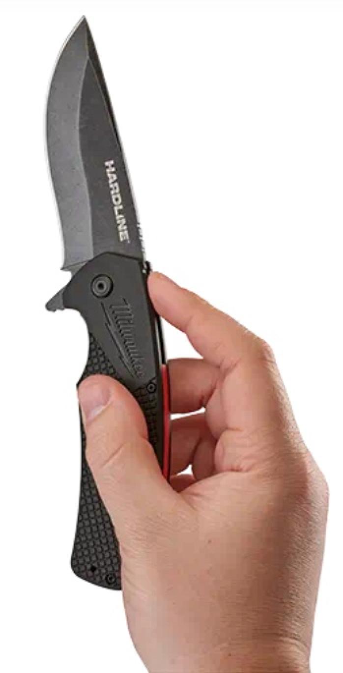 Milwaukee 3.5” HARDLINE Smooth Blade Pocket Knife