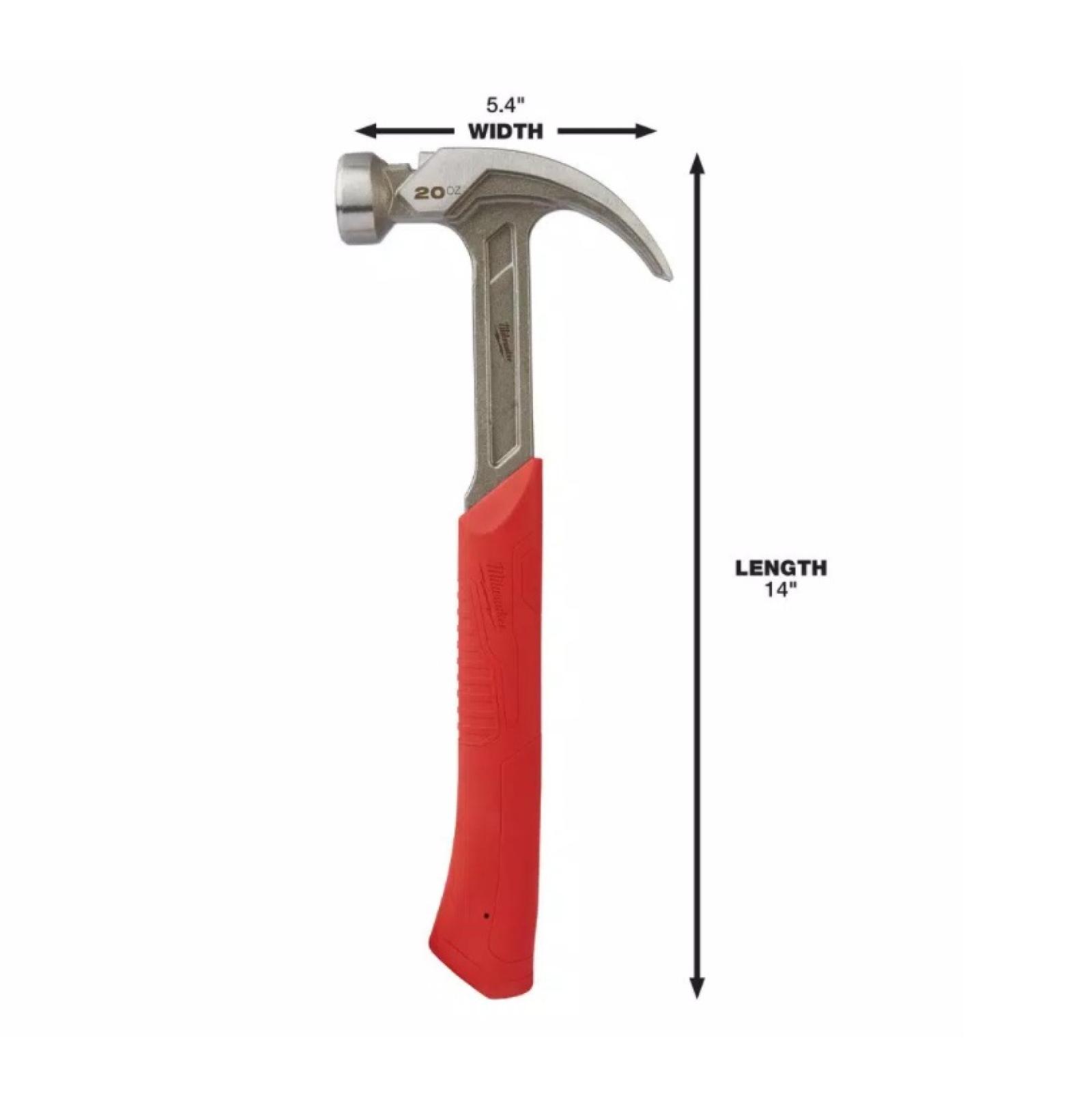 Milwaukee 20oz Curved Claw Smooth Face Hammer