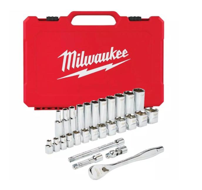 content/products/Milwaukee 3/8" Drive 28pc Ratchet & Socket Set - SAE