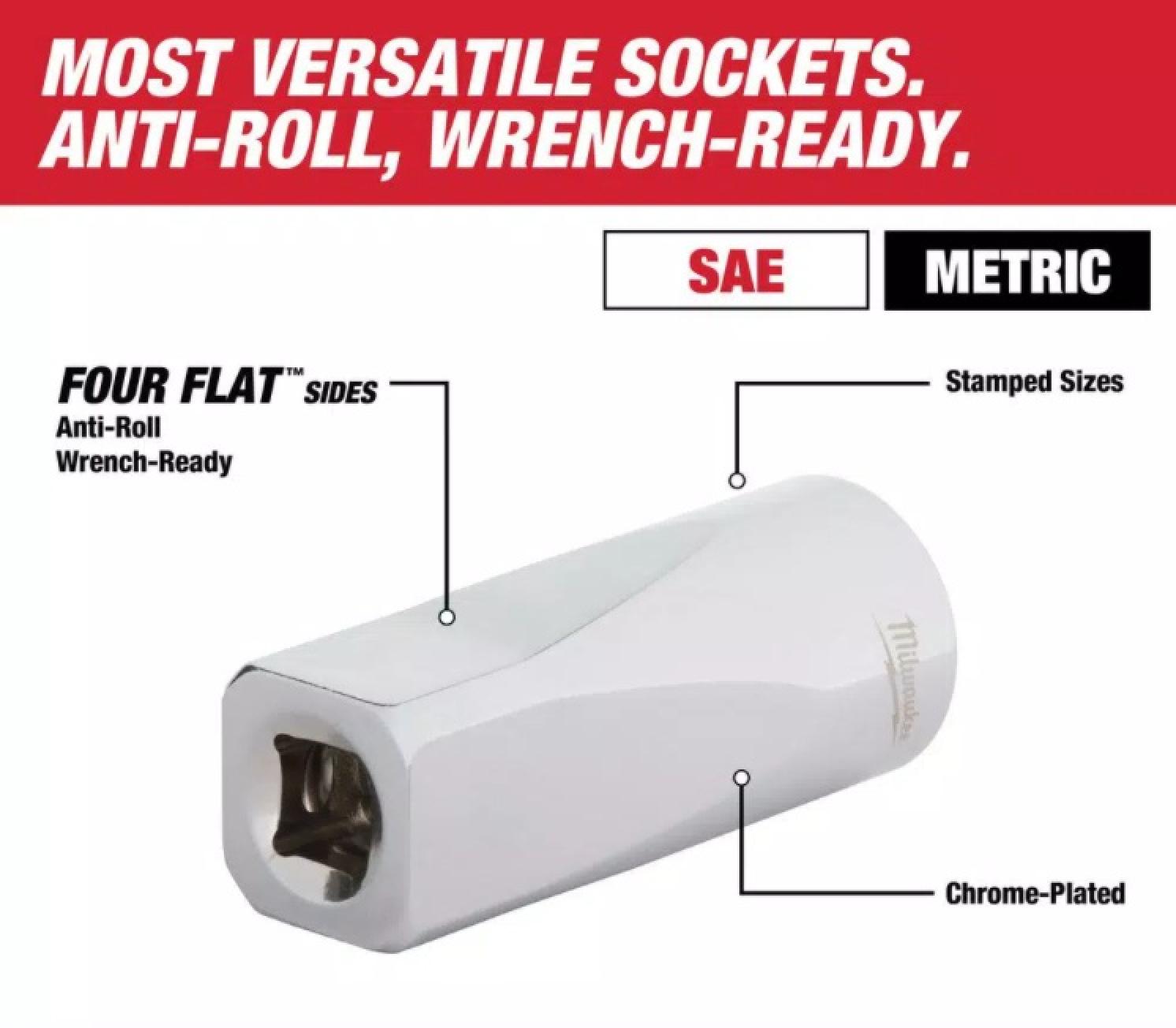 Milwaukee 47pc Ratchet and Socket Set – SAE & Metric