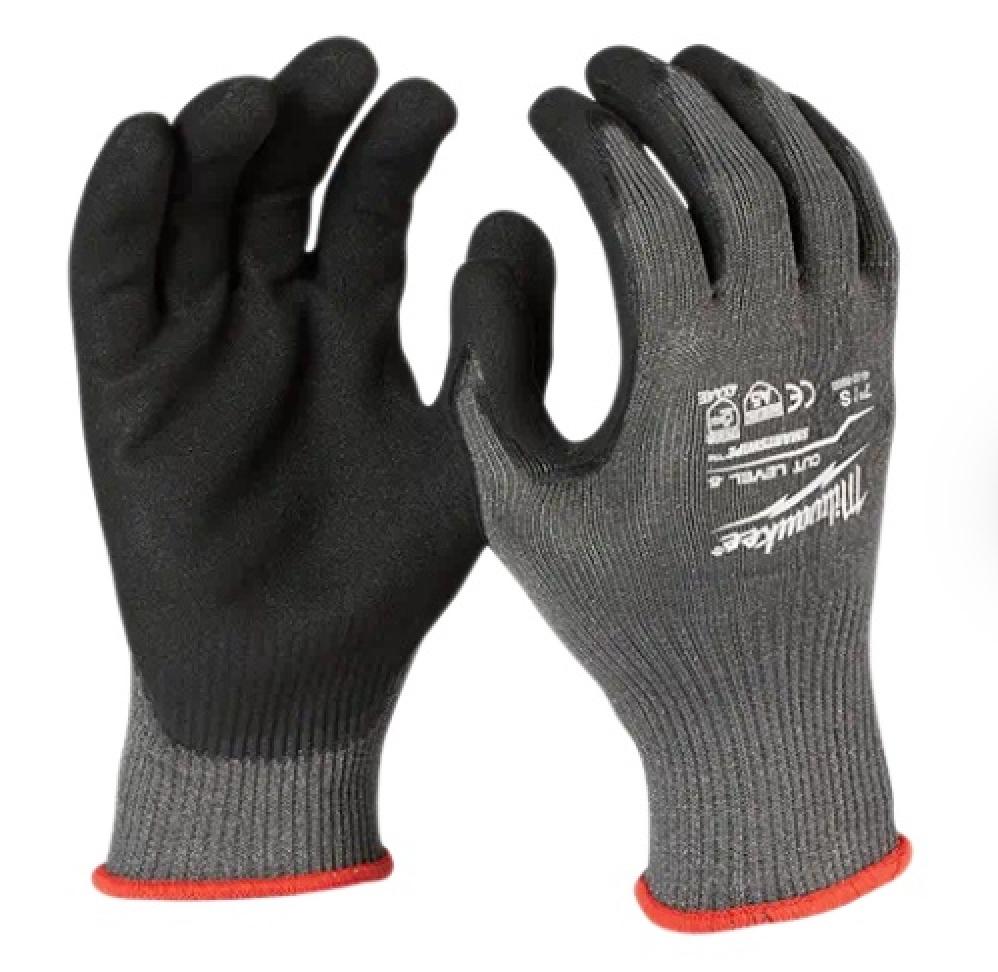 Milwaukee Cut Level 5 Nitrile Dipped Gloves Front and Back of Right Glove