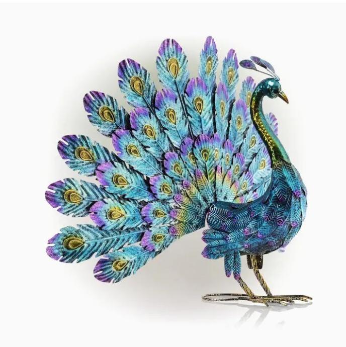 content/products/Alpine™ Embossed Metal Tail Open Peacock Décor