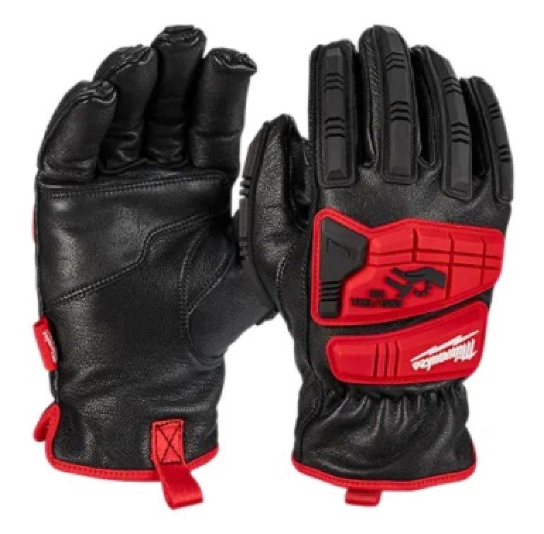 Milwaukee Impact Cut Level 5 Goatskin Leather Gloves Front and Back of Right Gloves