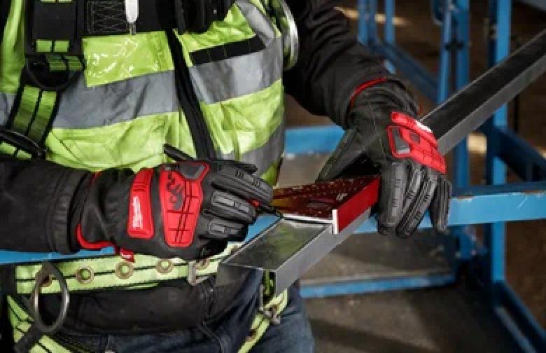 Milwaukee Impact Cut Level 5 Goatskin Leather Gloves in Use