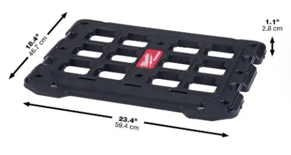 Milwaukee PACKOUT™ Mounting Plate with Measurements