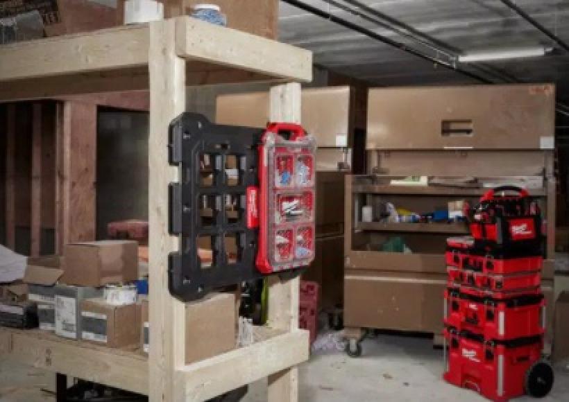 Milwaukee PACKOUT™ Mounting Plate on Shelving Unit