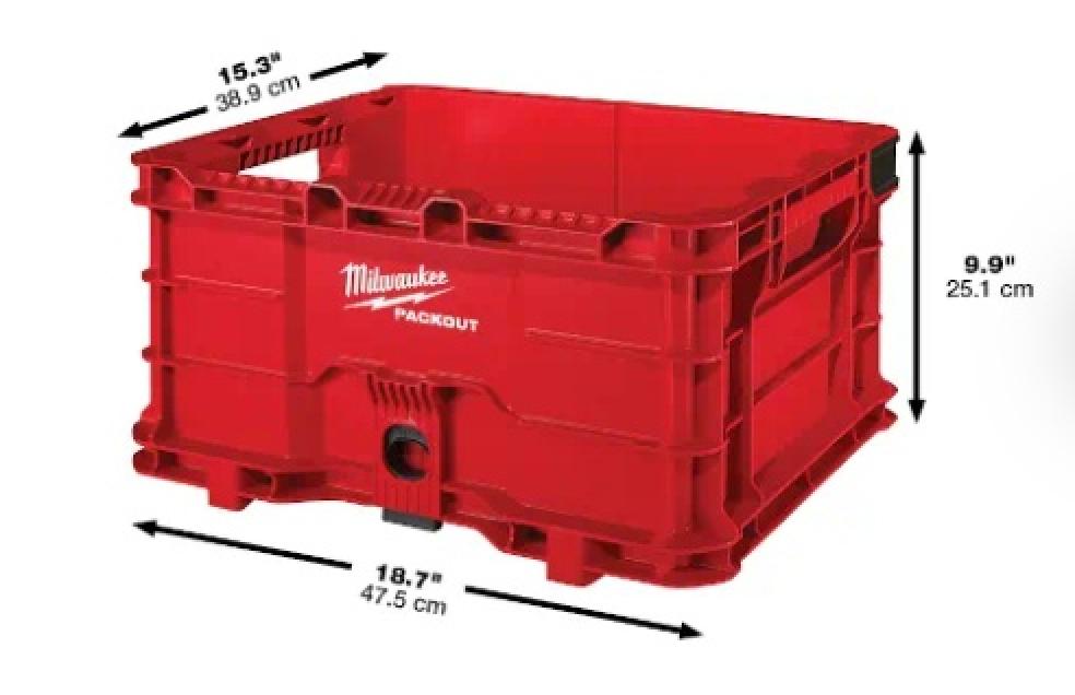 Milwaukee PACKOUT™ Crate with External Dimensions