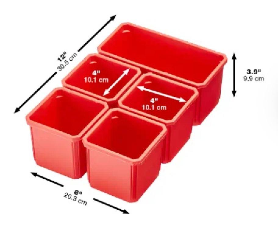 Milwaukee PACKOUT™ Compact Organizer Internal Compartments Measurements