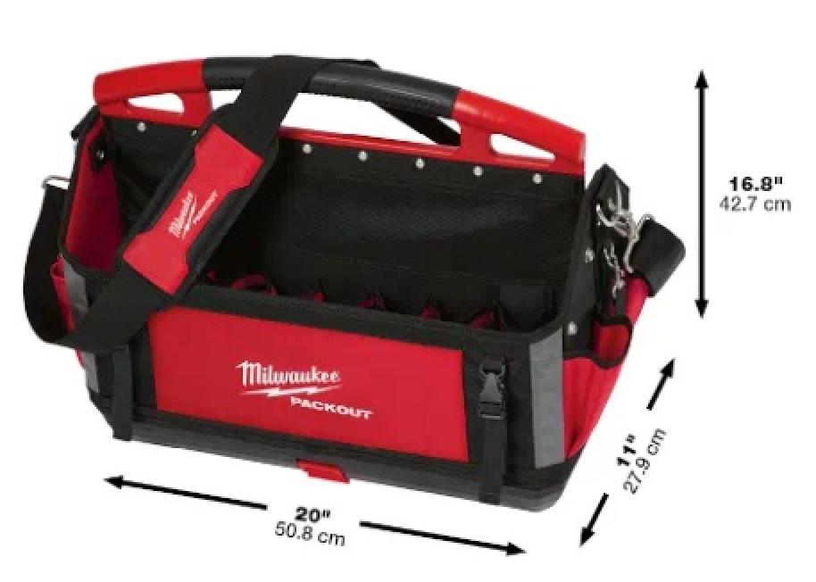 Milwaukee PACKOUT™ 20" Tote with Measurements