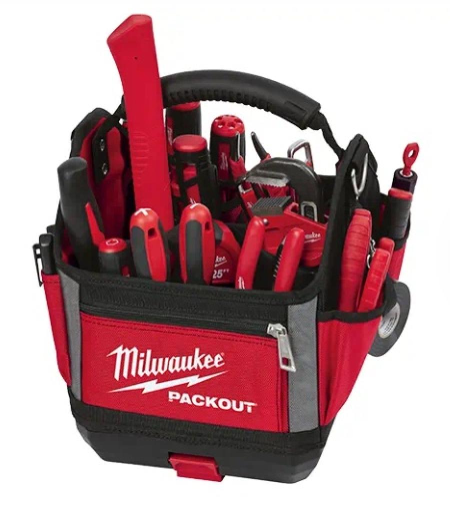 Milwaukee PACKOUT™ 10" Tote Front View with Tools