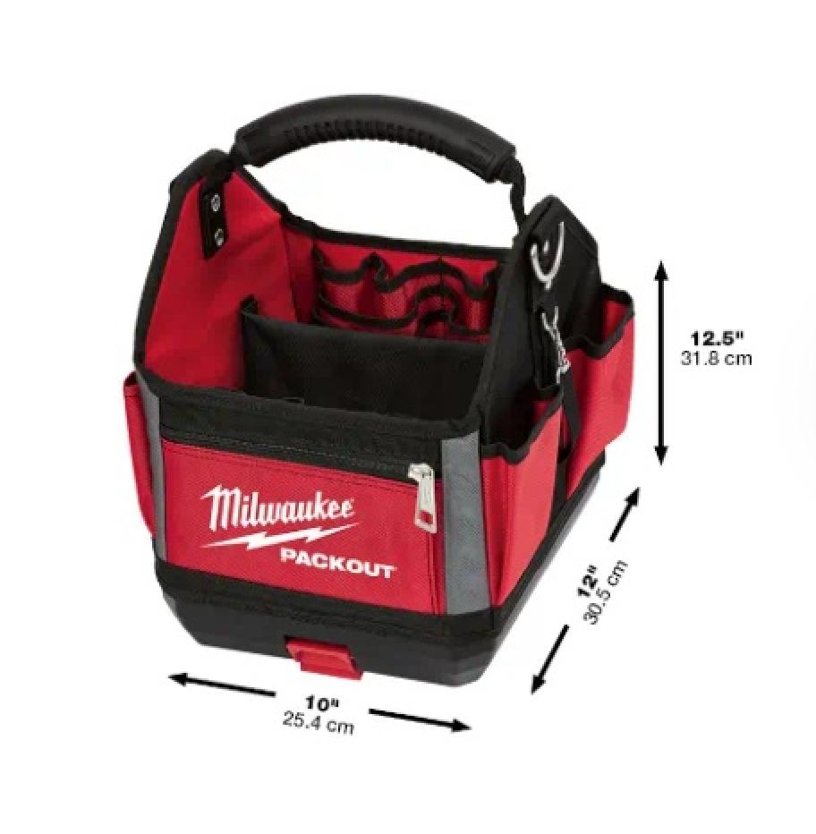Milwaukee PACKOUT™ 10" Tote with Measurements