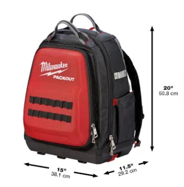 Milwaukee PACKOUT™ Backpack with Measurements