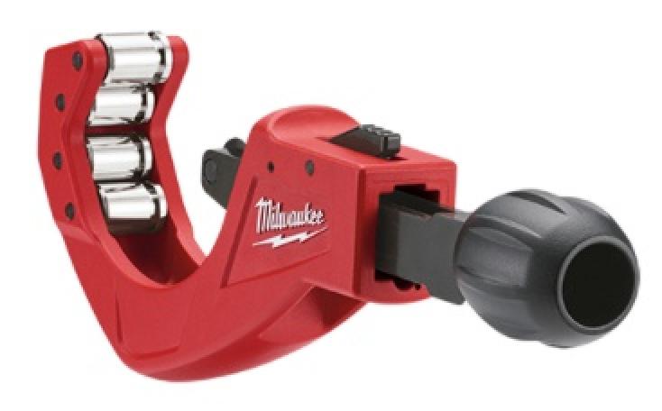 Milwaukee 2 1/2 Inch Quick Adjustment Copper Tubing Cutter Angled Away
