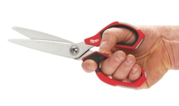 Milwaukee Jobsite Straight Scissors In Use